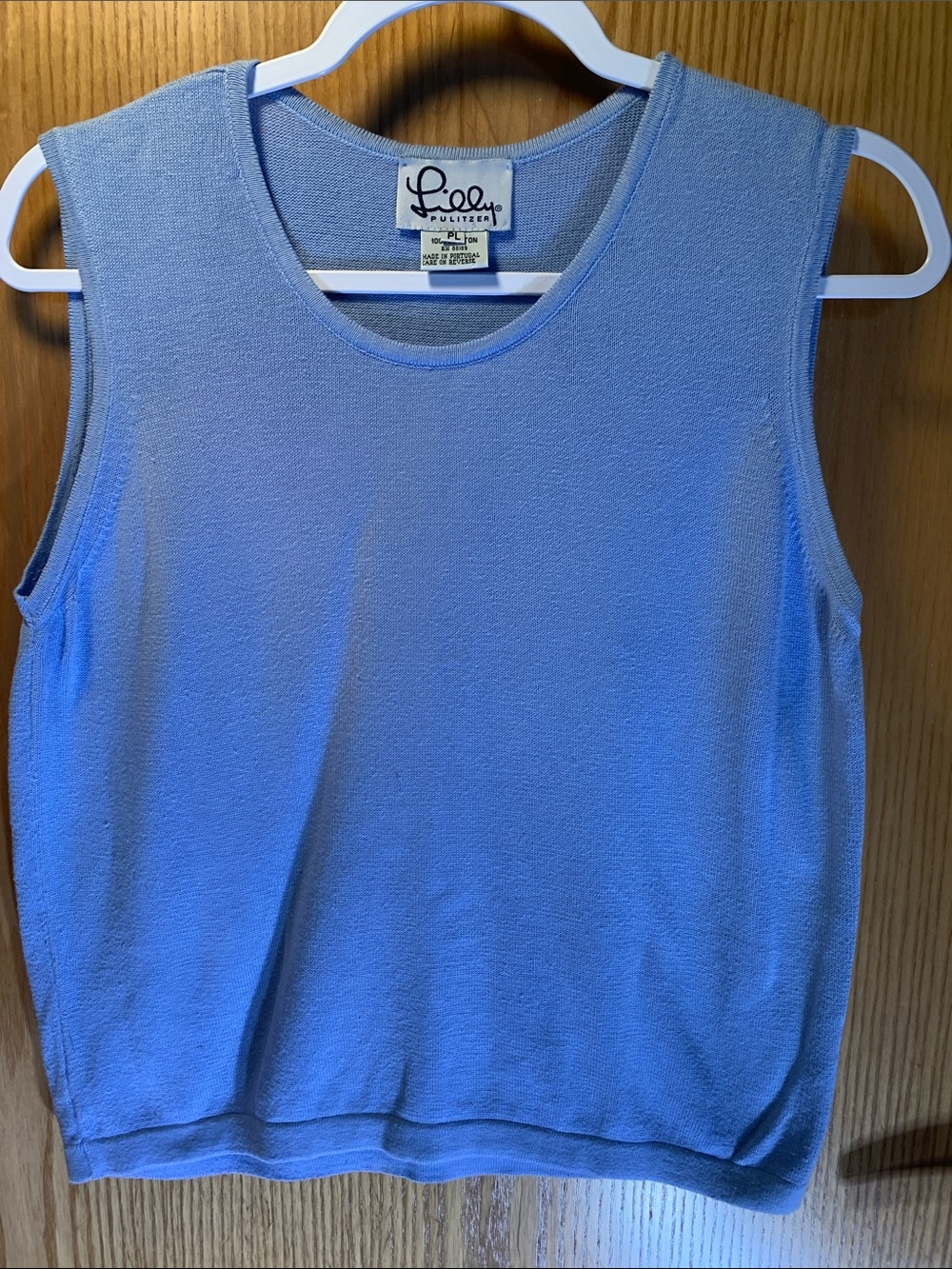 Lilly Pulitzer 100% Cotton Light Blue Sleeveless Knit Tank